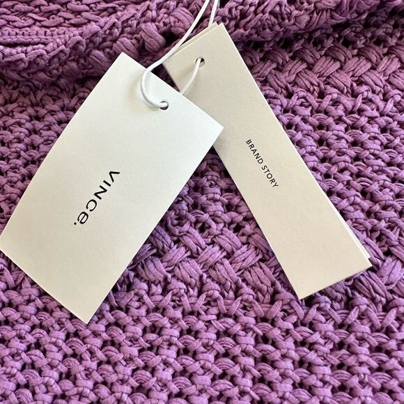 Vince Crochet Chunky Knit Tank Top Lilac Purple Size Medium - Picture 8 of 12